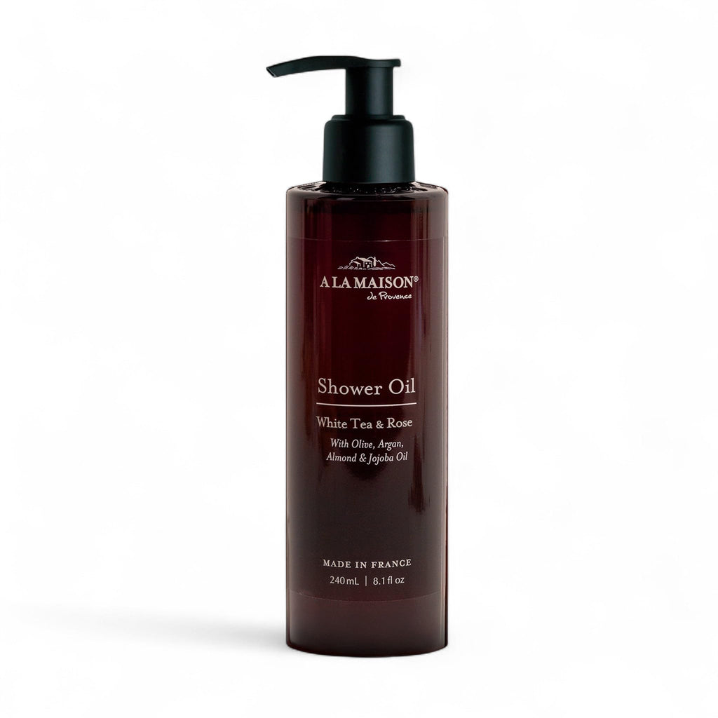 A LA MAISON Cleansing Shower Oil – White Tea & Rose | Hydrating, Oil-to-Lather Cleanser