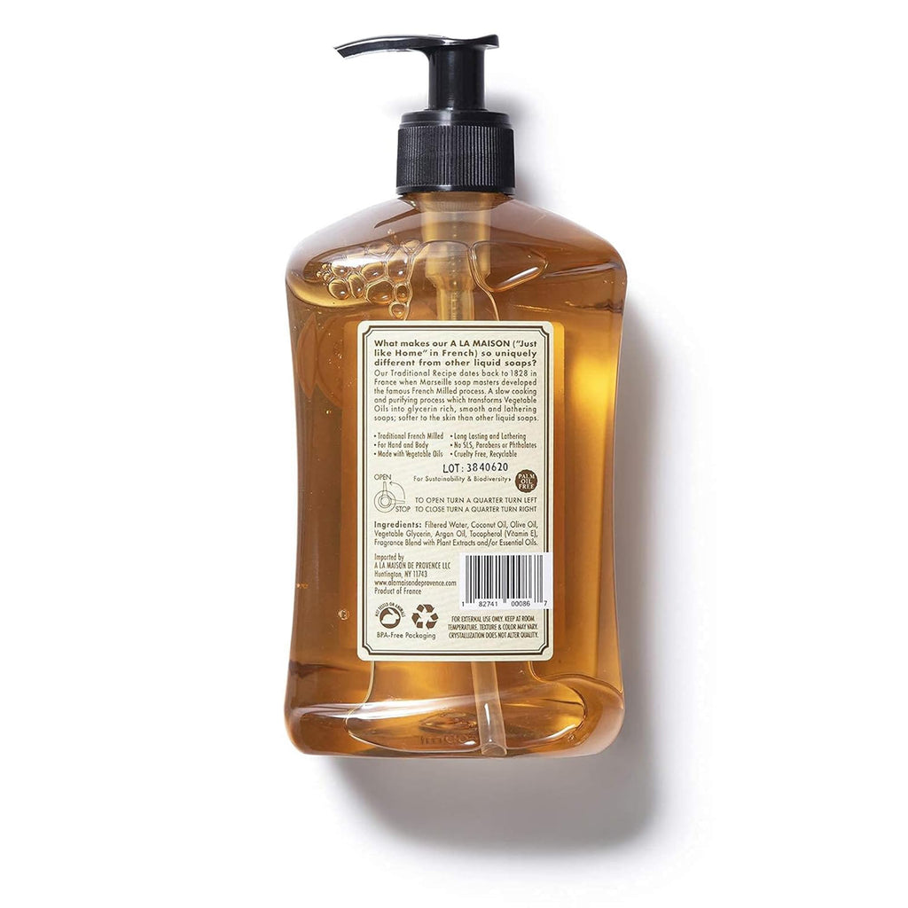 A LA MAISON Honeysuckle French Liquid Hand Soap – 16.9 oz (6-Pack) – Plant-Based, Vegan, Cruelty-Free