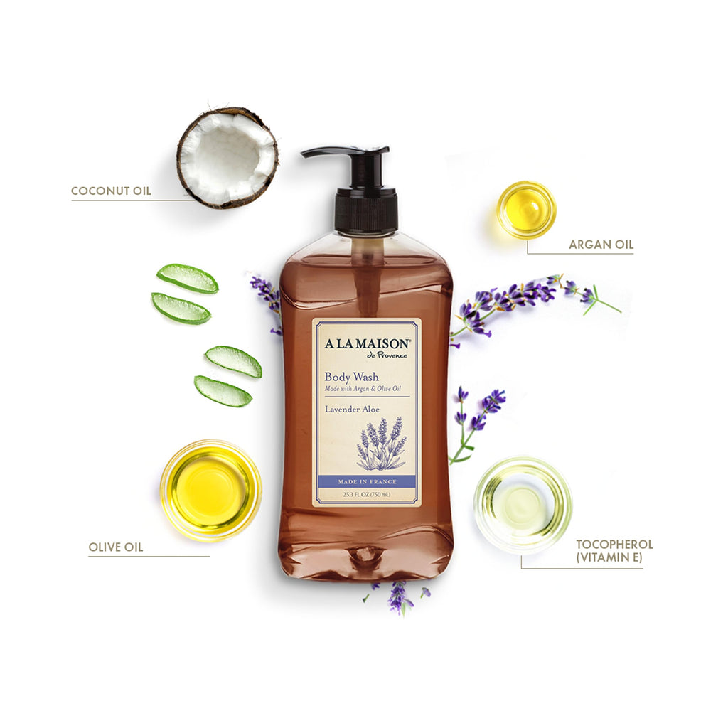 A LA MAISON Lavender Aloe Body Wash 25.36 Fl Oz, 3 Pack | French Milled, Natural Cleanser
