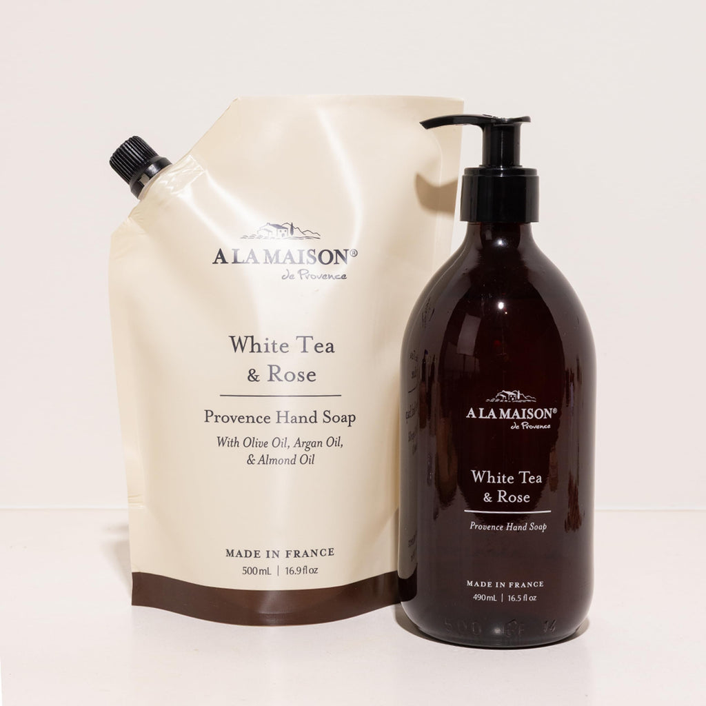 A LA MAISON Hand Soap Refill Pouch – White Tea & Rose | Eco-Friendly & Made in France