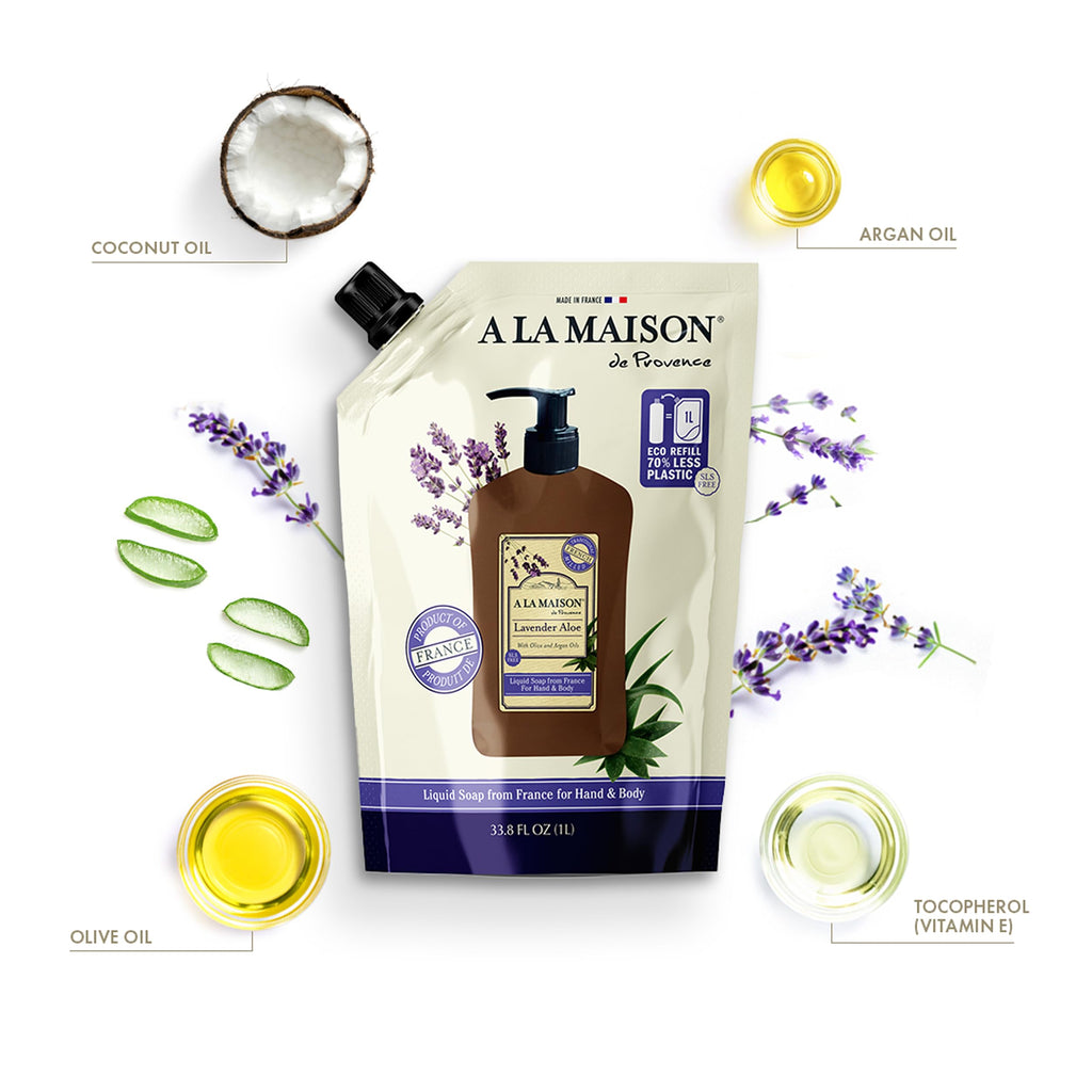 A LA MAISON Lavender Aloe Refill – French Liquid Hand Soap (Vegan, Cruelty-Free)