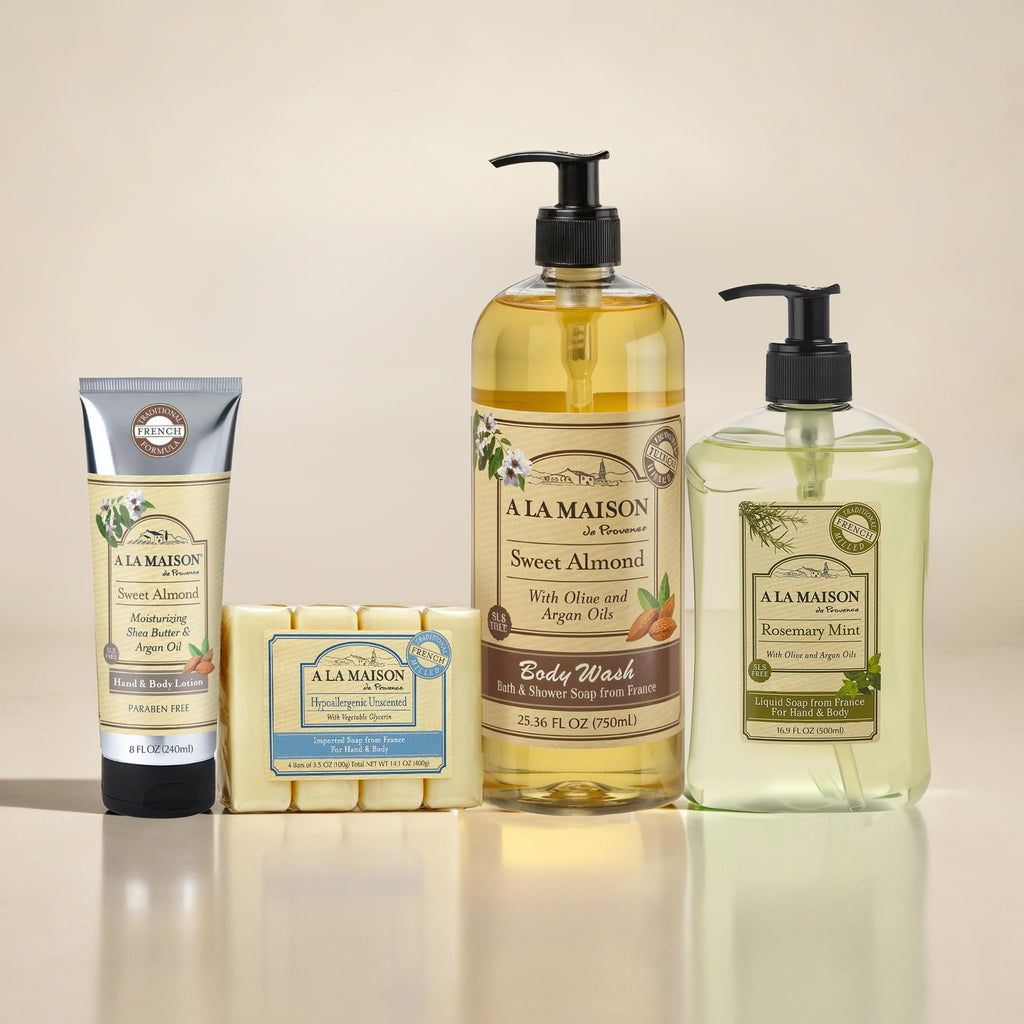 A LA MAISON French Hydrating Liquid Body Wash – Sweet Almond, 2 x 25.36 oz, Vegan & Biodegradable
