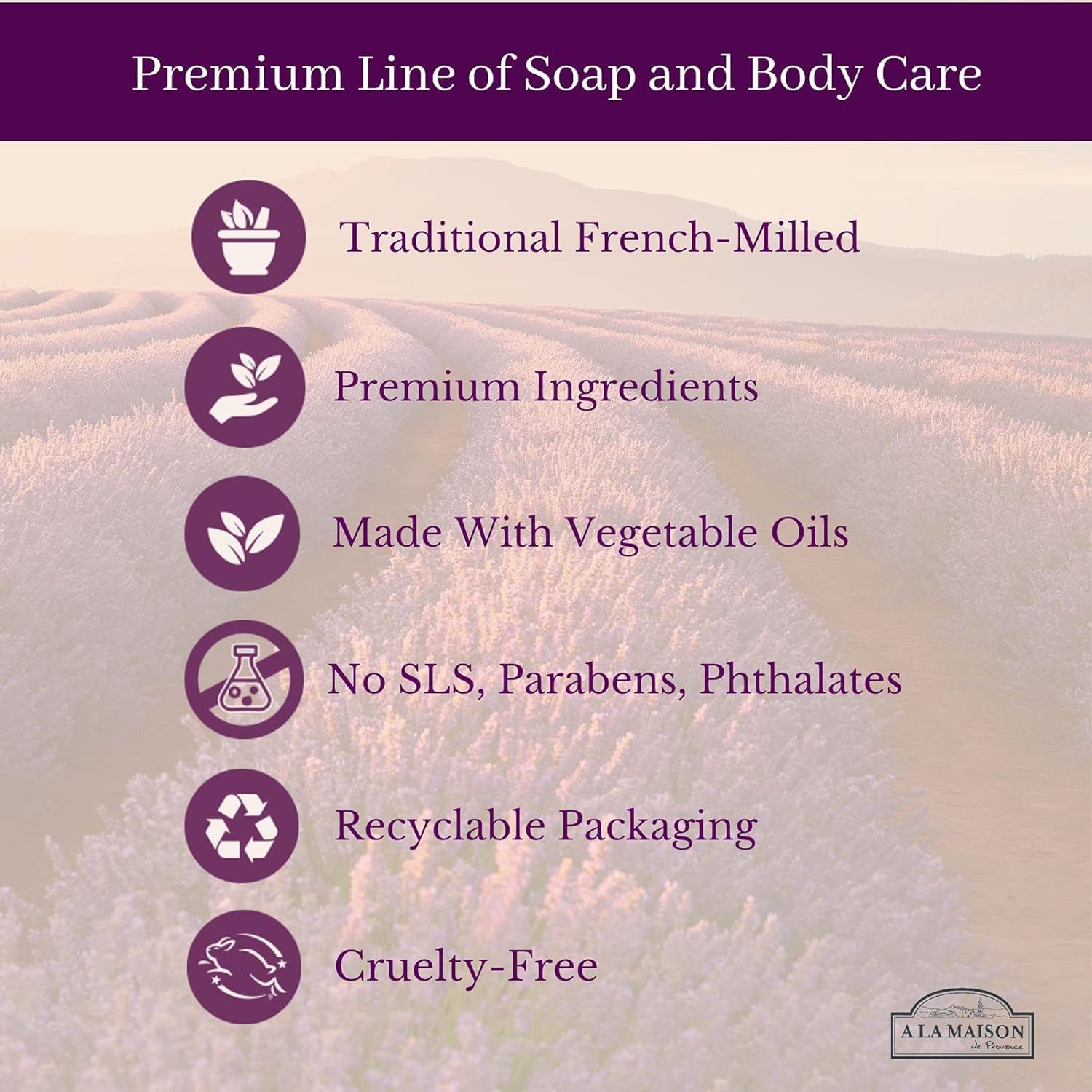A LA MAISON Provence Lemon Liquid Hand Soap 16.9 oz (6 Pack) – Plant-Based, Vegan, Cruelty-Free, Alcohol & Paraben Free