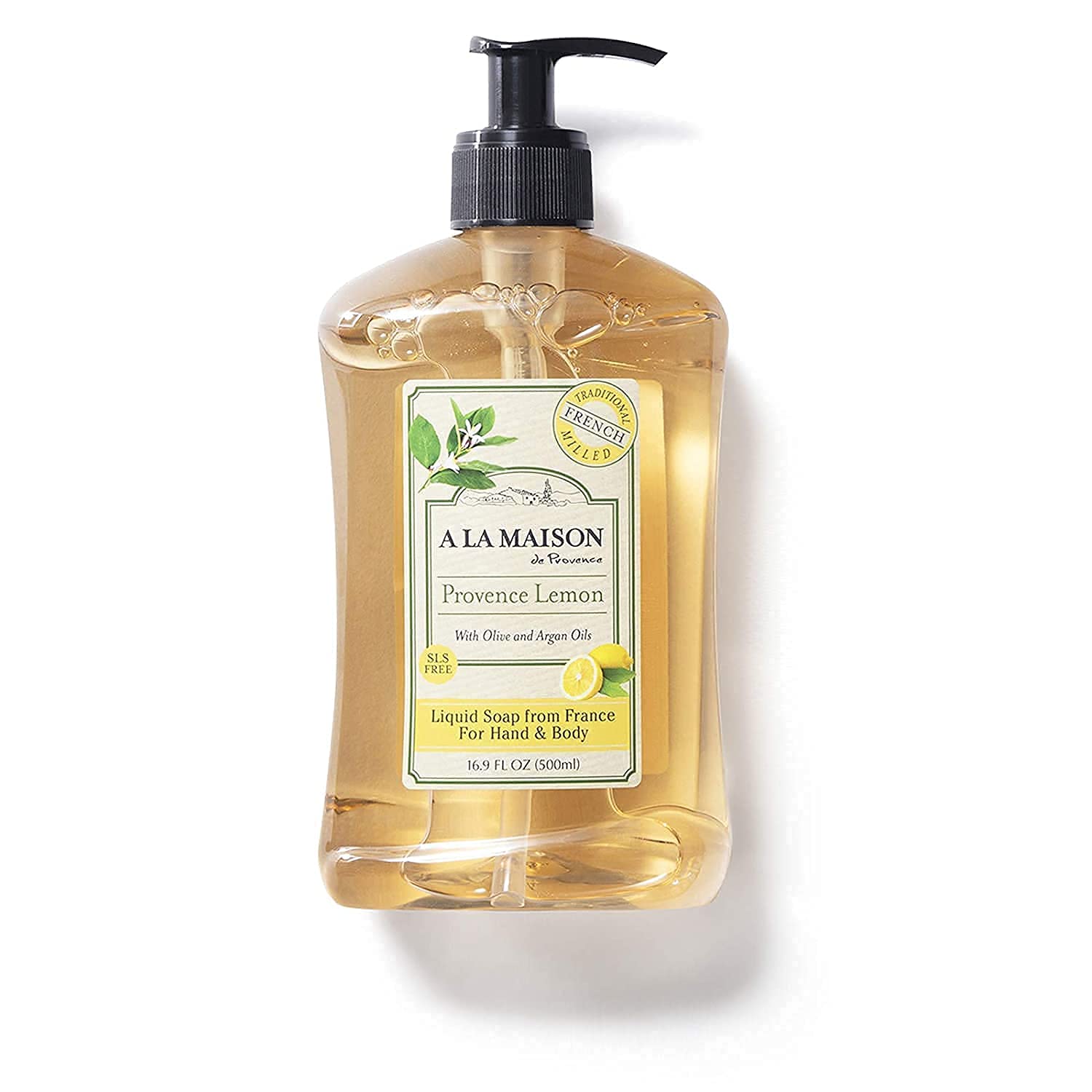 A LA MAISON Provence Lemon Hand Soap – Triple French Milled, 16.9 oz Bottle (2 Pack)