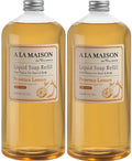 A LA MAISON Provence Lemon Hand Soap Refill – French Craft, Plant-Based, Biodegradable, 2 Pack