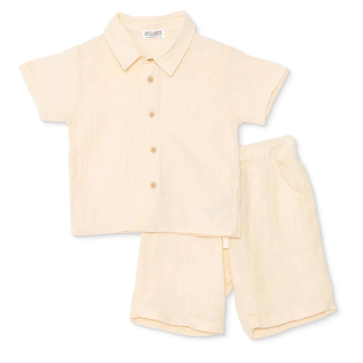 HelloBaby Turn-Up Muslin Baby Shirt & Shorts Set (6-9 Months to 4-5 Years)