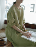 Women's Solid-Color Loose Casual All-Match Long Dress