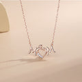 New S925 Sterling Silver Necklace Love Wings Women's Mother's Day Gift