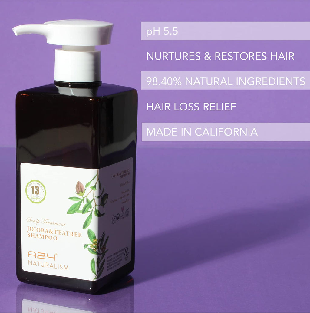 A24 Organic Jojoba & Tea Tree Shampoo | No Water Added, Cold-Pressed Aloe Vera