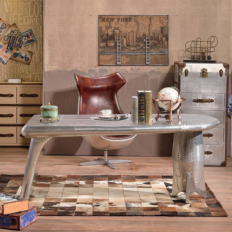 A3 Aviator Egg chair, Brown Leather, Aluminium