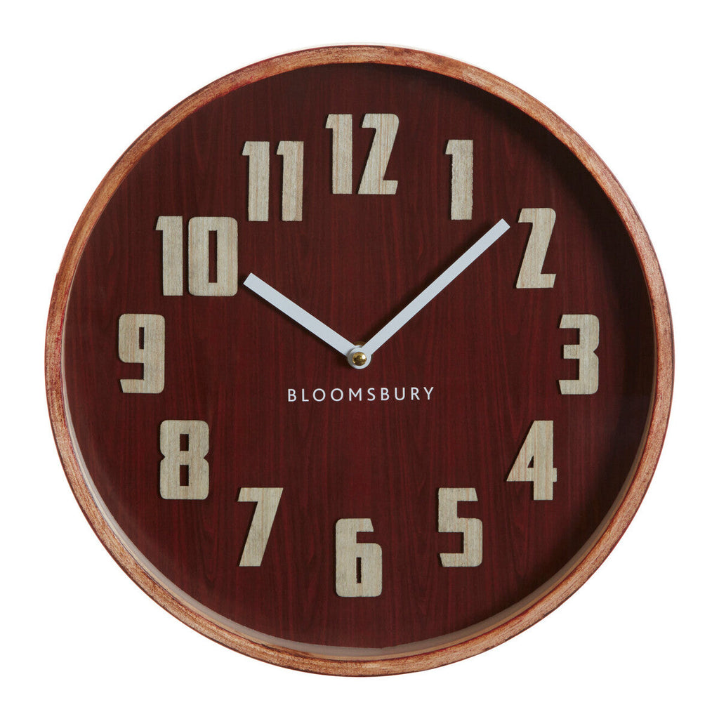 40cm Dia Red Grain Large Wall Clock | Vitus