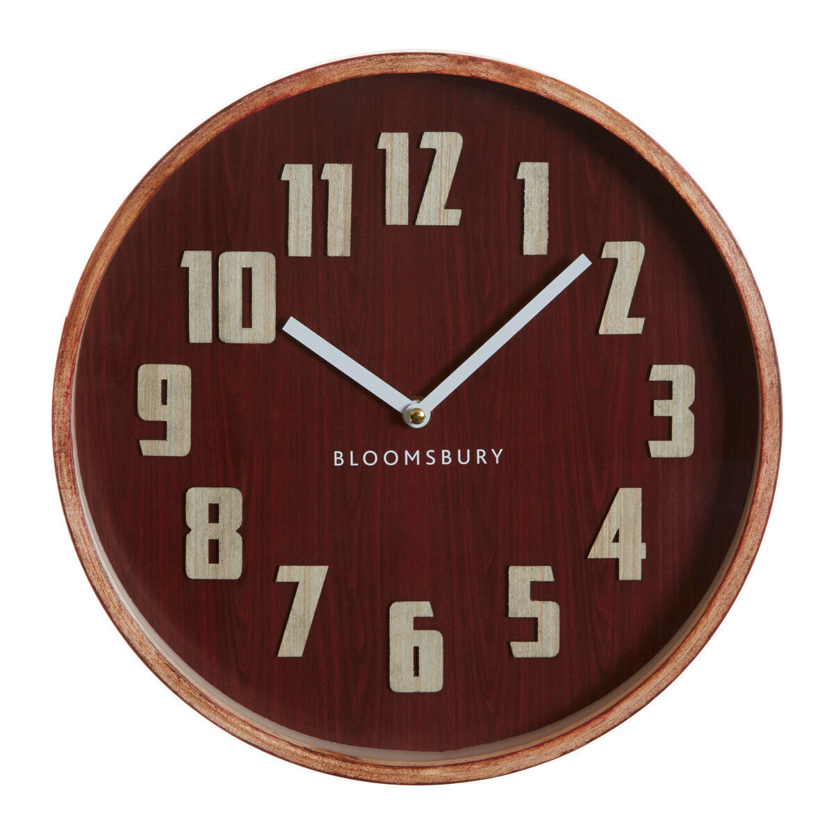 Vitus 40cm Dia Red Grain Large Wall Clock