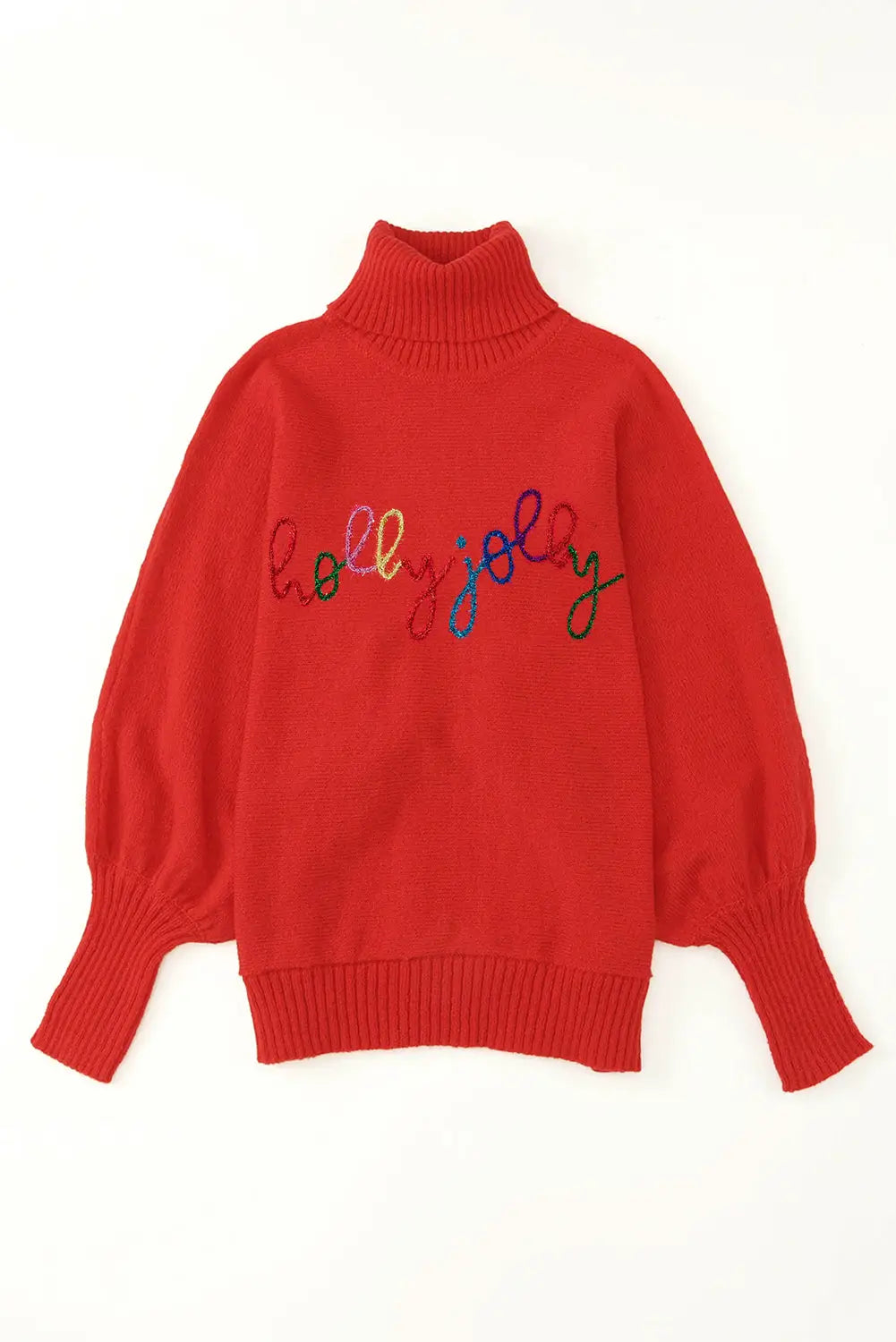 Fiery Red High Neck Sweater for a Stylish Christmas