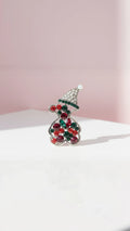 Crystal Teddy In Hat Festive Brooch