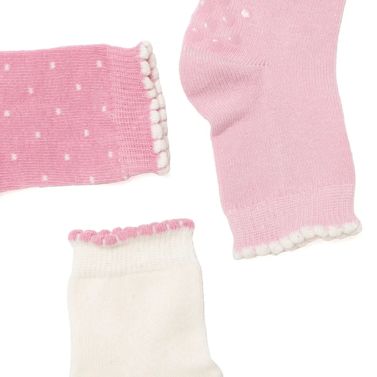 HelloBaby 3 Pack Polka Dot Non-Slip Baby Socks (Newborn to 4-5 Years)