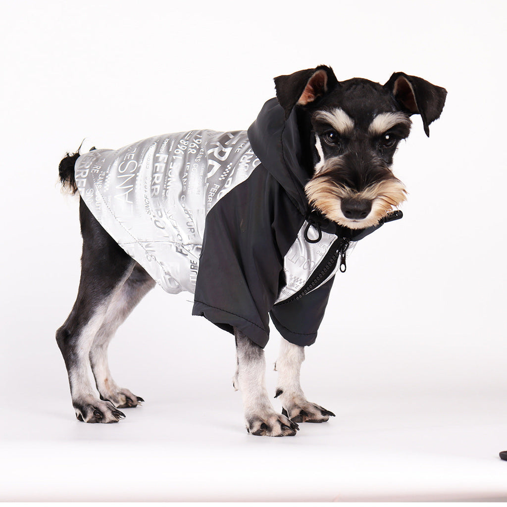 Dog Poker Jacket Reflective Raincoat Pet Cotton
