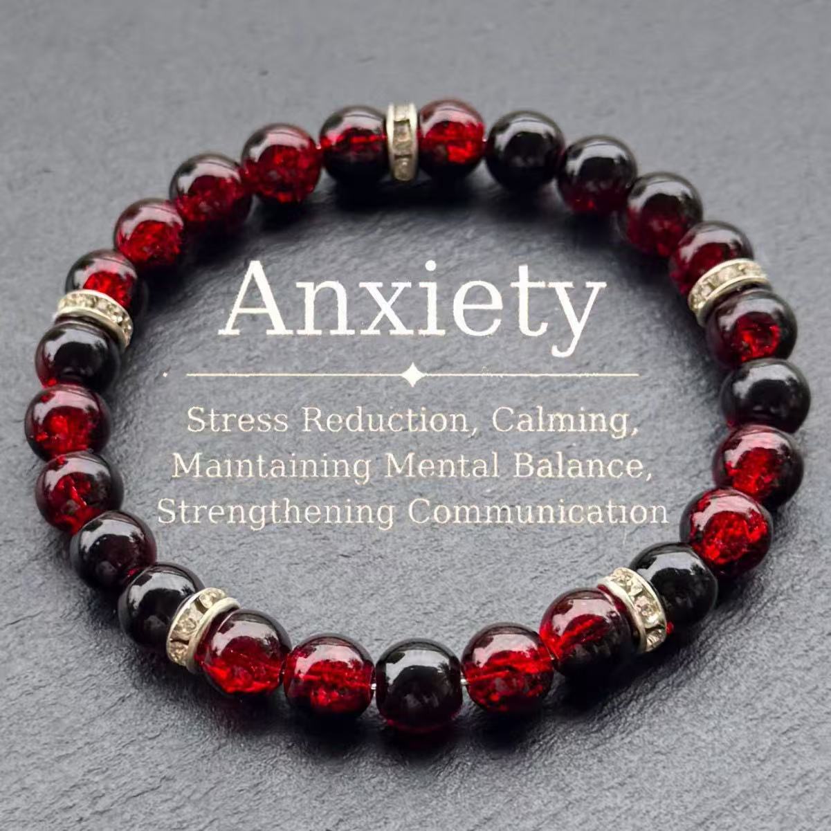 Natural Stone Beaded Handmade Elastic String Bracelet