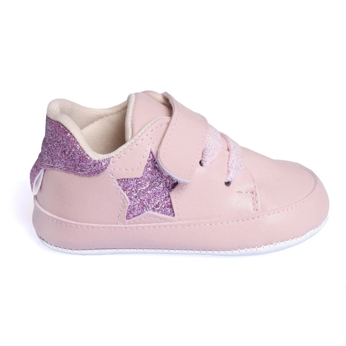Papulin Star Print Faux Leather First Walker Baby Shoes