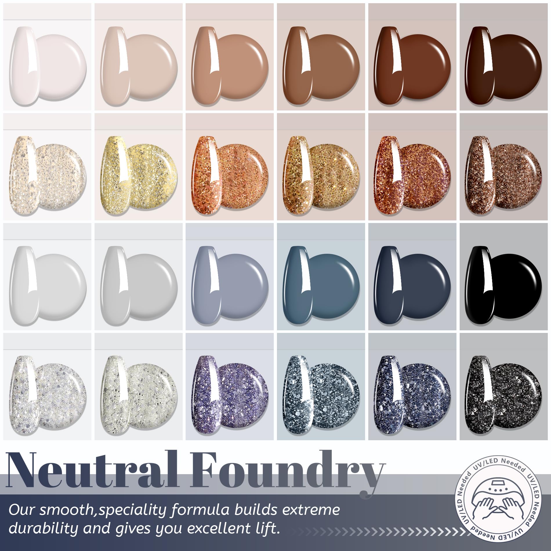 ABAC Fall & Winter Solid Gel Polish Set – Ombre & Pat Paint, Pro Brush