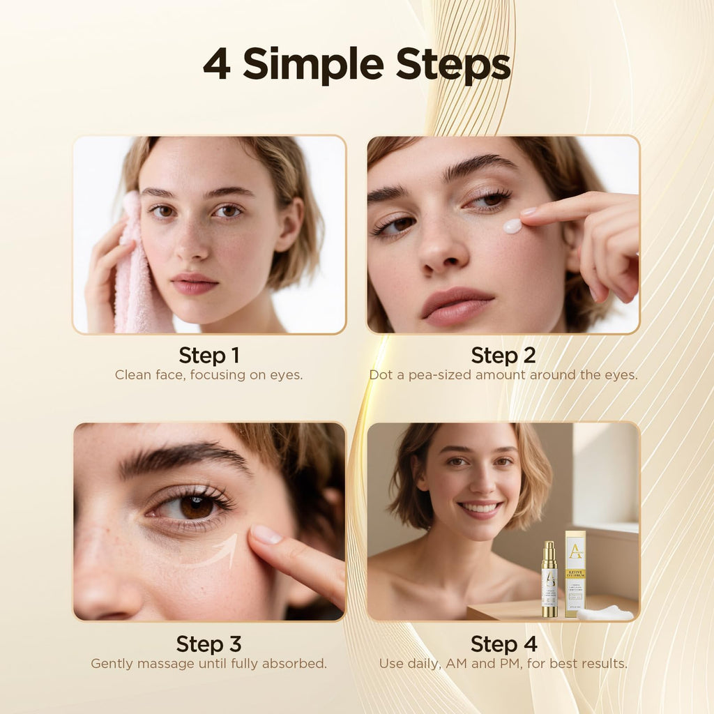 Abarno Hydrating Eye Serum – Caffeine, Retinol, Niacinamide & Peptides for Dark Circles & Puffiness | 0.7 fl oz