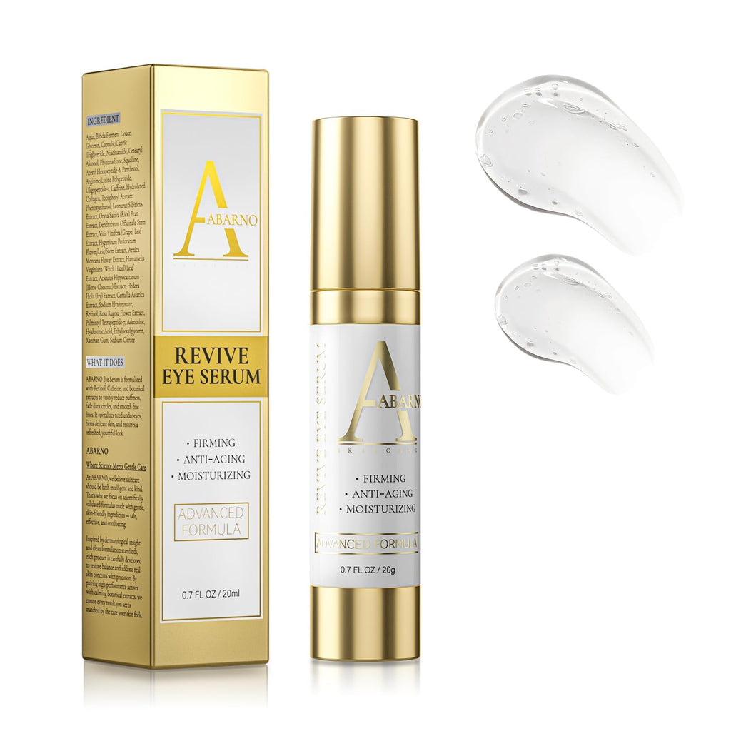 Abarno Hydrating Eye Serum – Caffeine, Retinol, Niacinamide & Peptides for Dark Circles & Puffiness | 0.7 fl oz