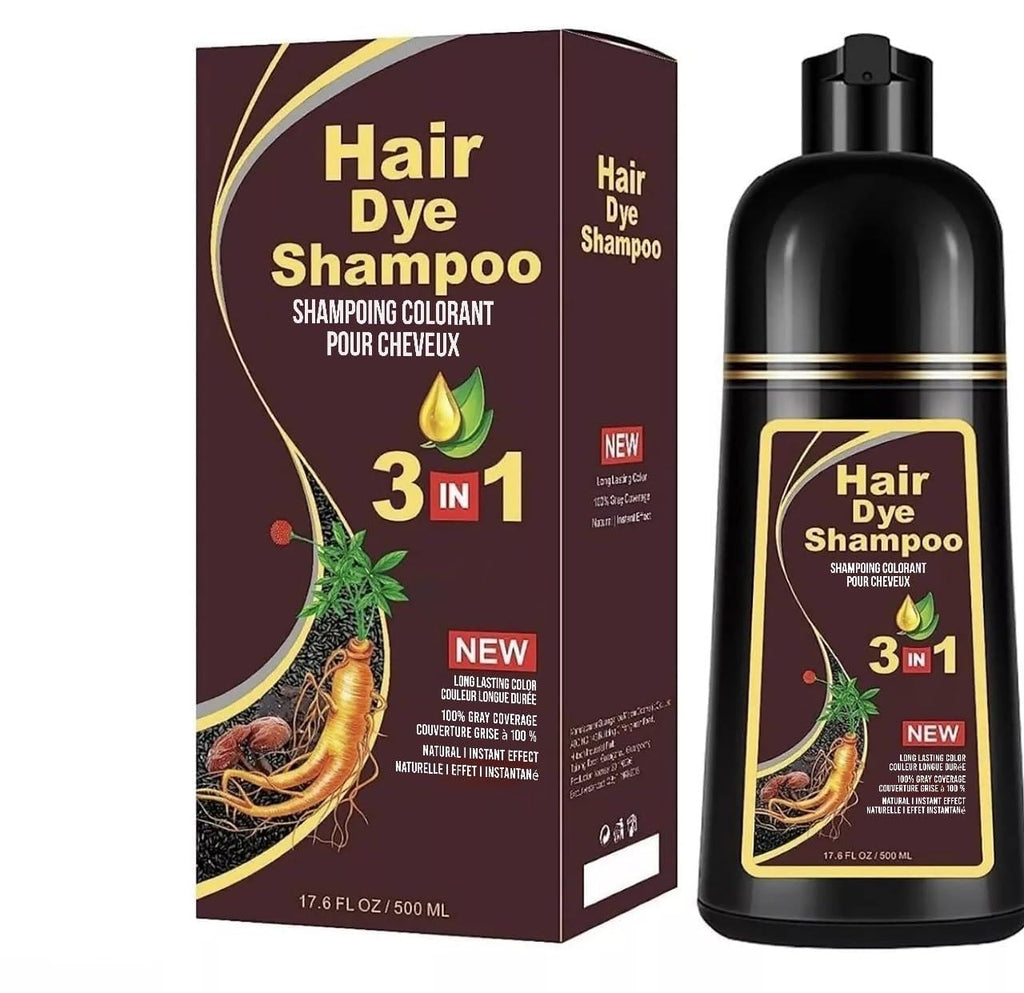 ABBASI & CO Hair Dye Shampoo – 3-in-1 Gray Coverage, Natural Plant-Based, Ammonia-Free 500ml