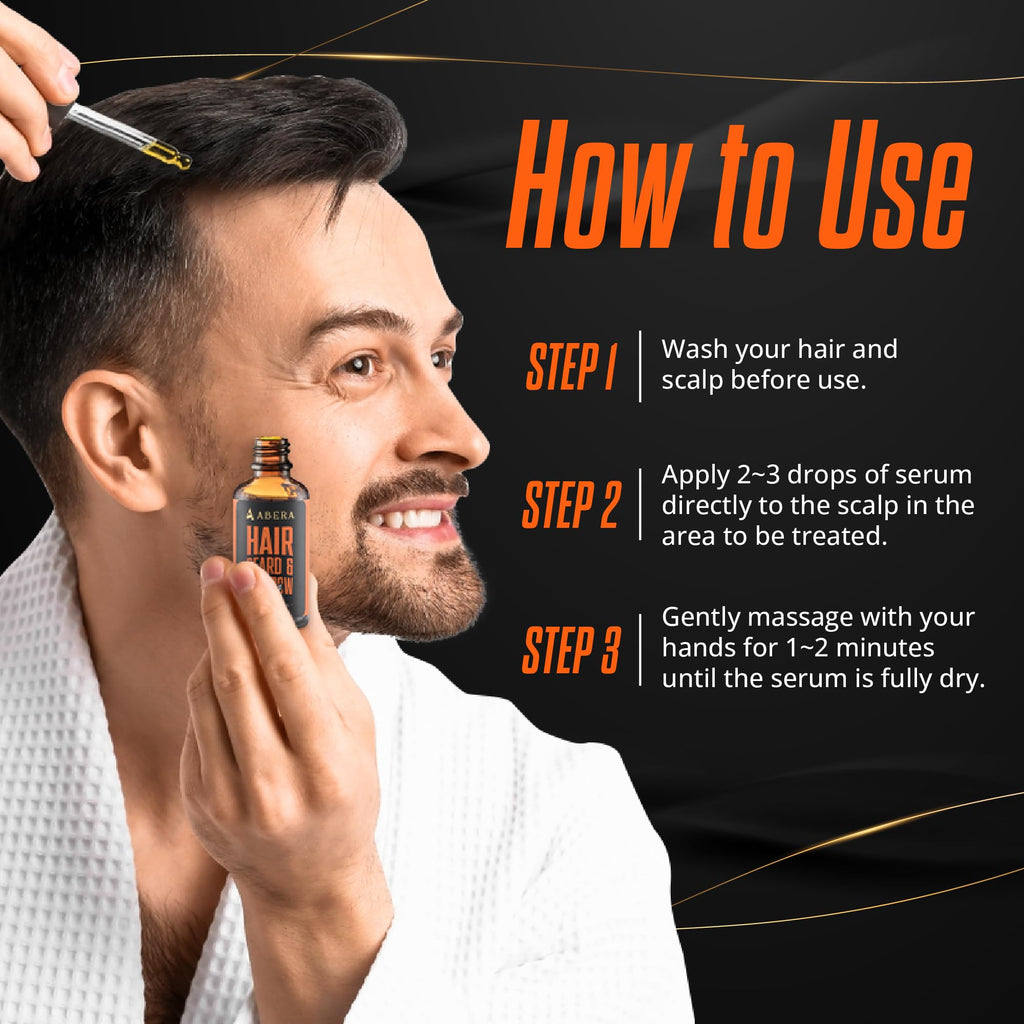 ABERA Hair Growth Serum – Natural Hair & Beard Support (Biotin & Castor Oil) | 1 Serum + Gift