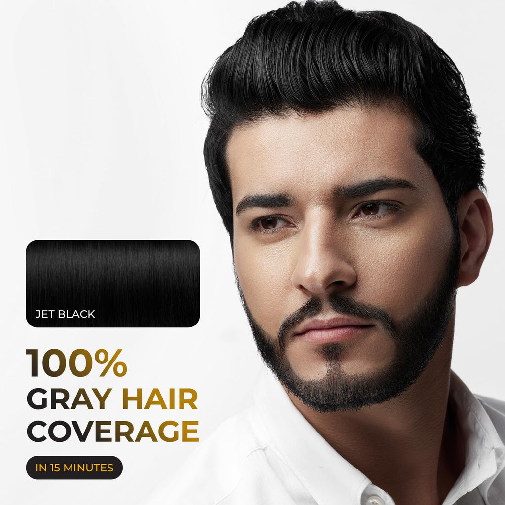 ABERA Hair Dye Shampoo – Black Hair Color for Grey Coverage | One-Wash Treatment (10.1 fl oz)