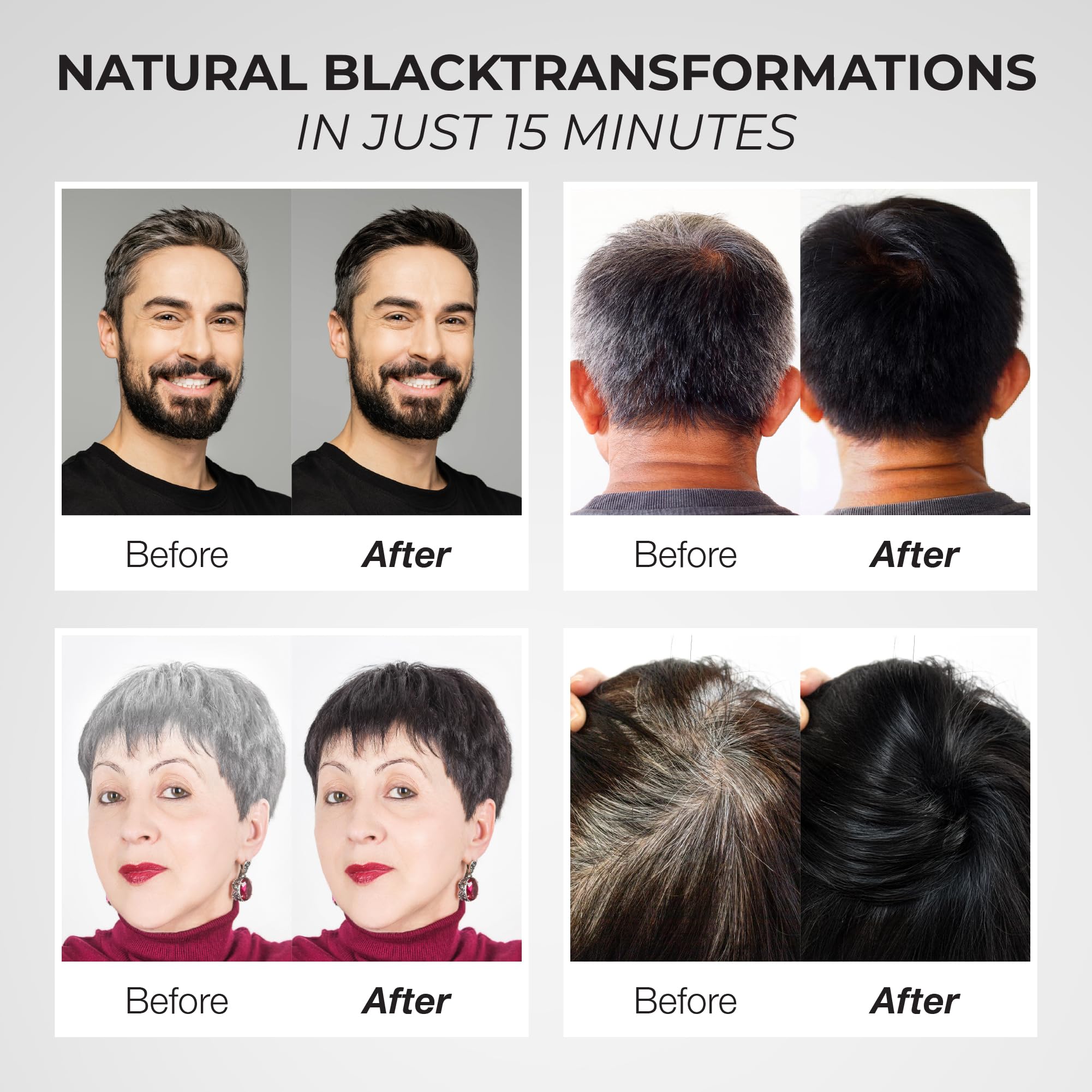 ABERA Hair Dye Shampoo – Black Hair Color for Grey Coverage | One-Wash Treatment (10.1 fl oz)