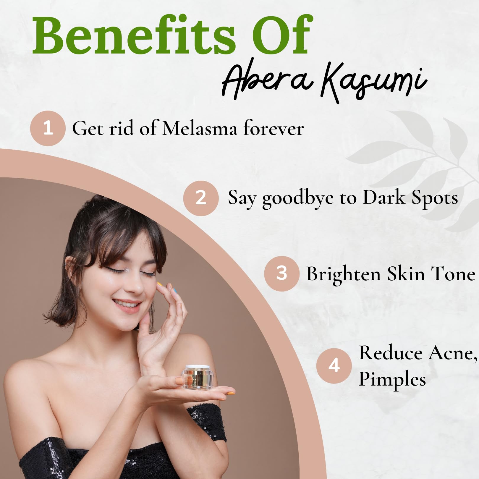 ABERA Kasumi Glowing Cream – Niacinamide + HA, Melasma & Dark Spot Support (0.7 oz)