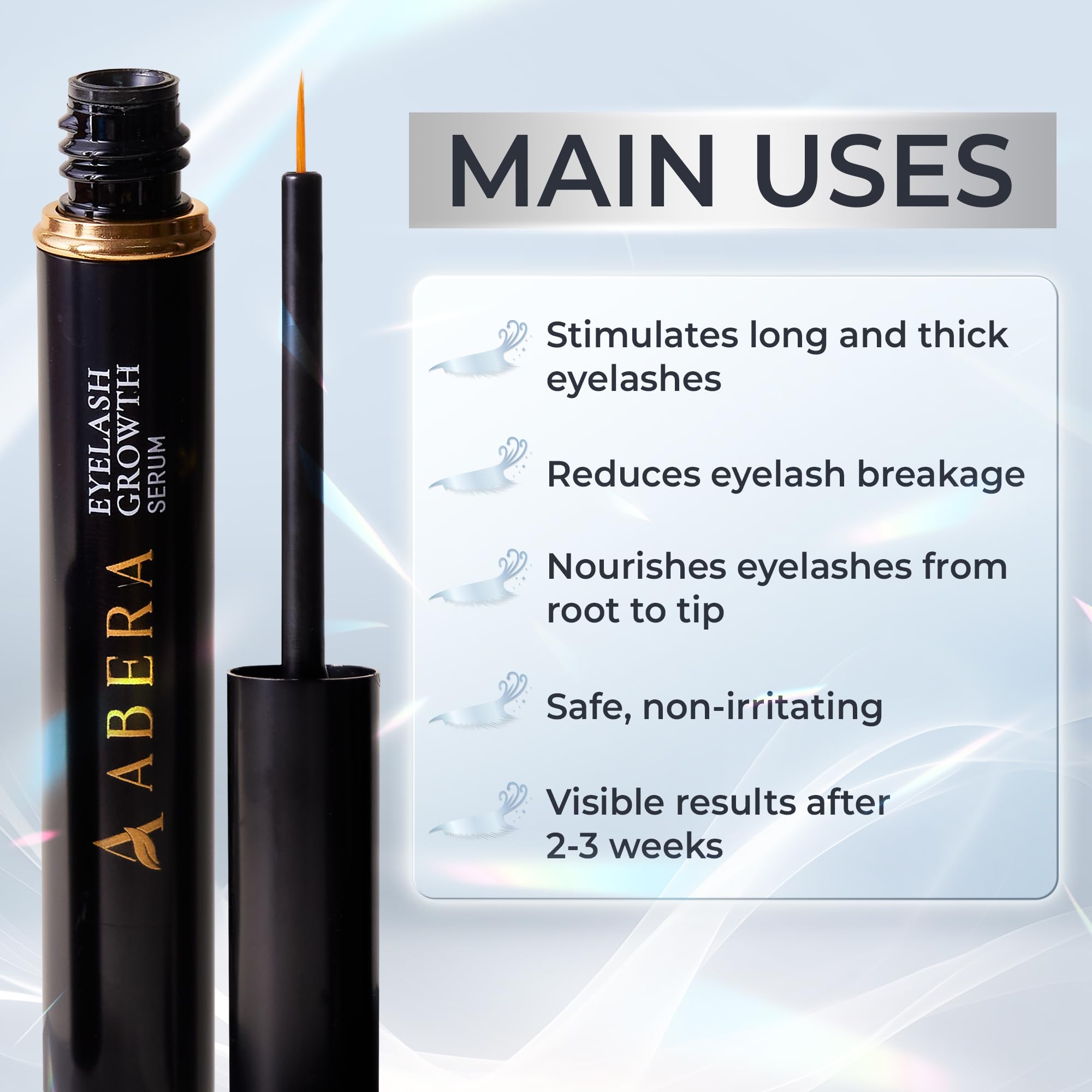 ABERA Misan Eyelash Growth Serum (Upgrade Version) – Natural Lash Booster 3-Pack