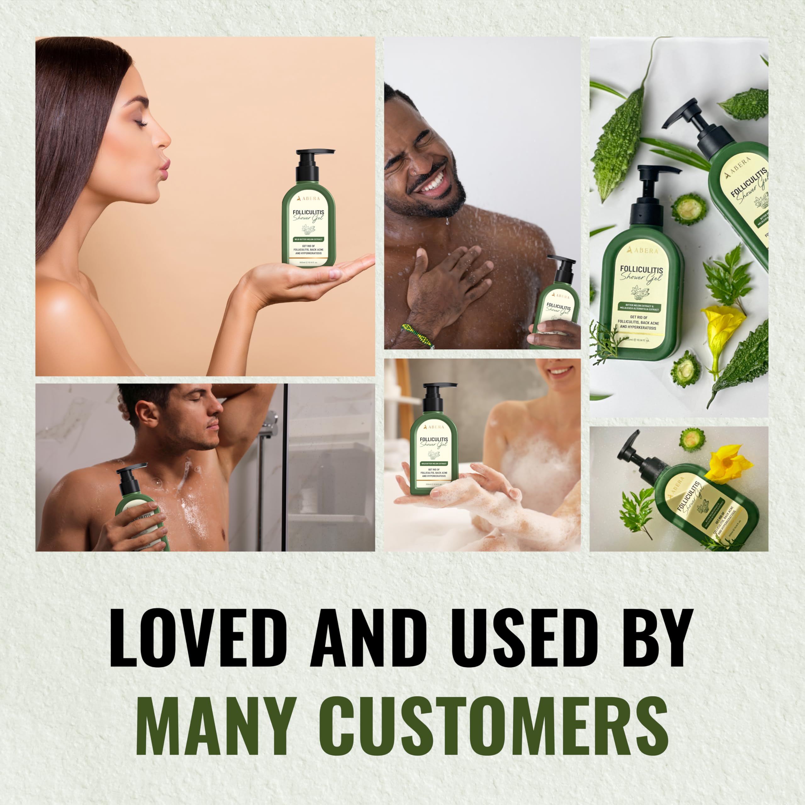 ABERA Folliculitis Body Wash with Wild Bitter Melon & Tea Tree – 10.14 oz