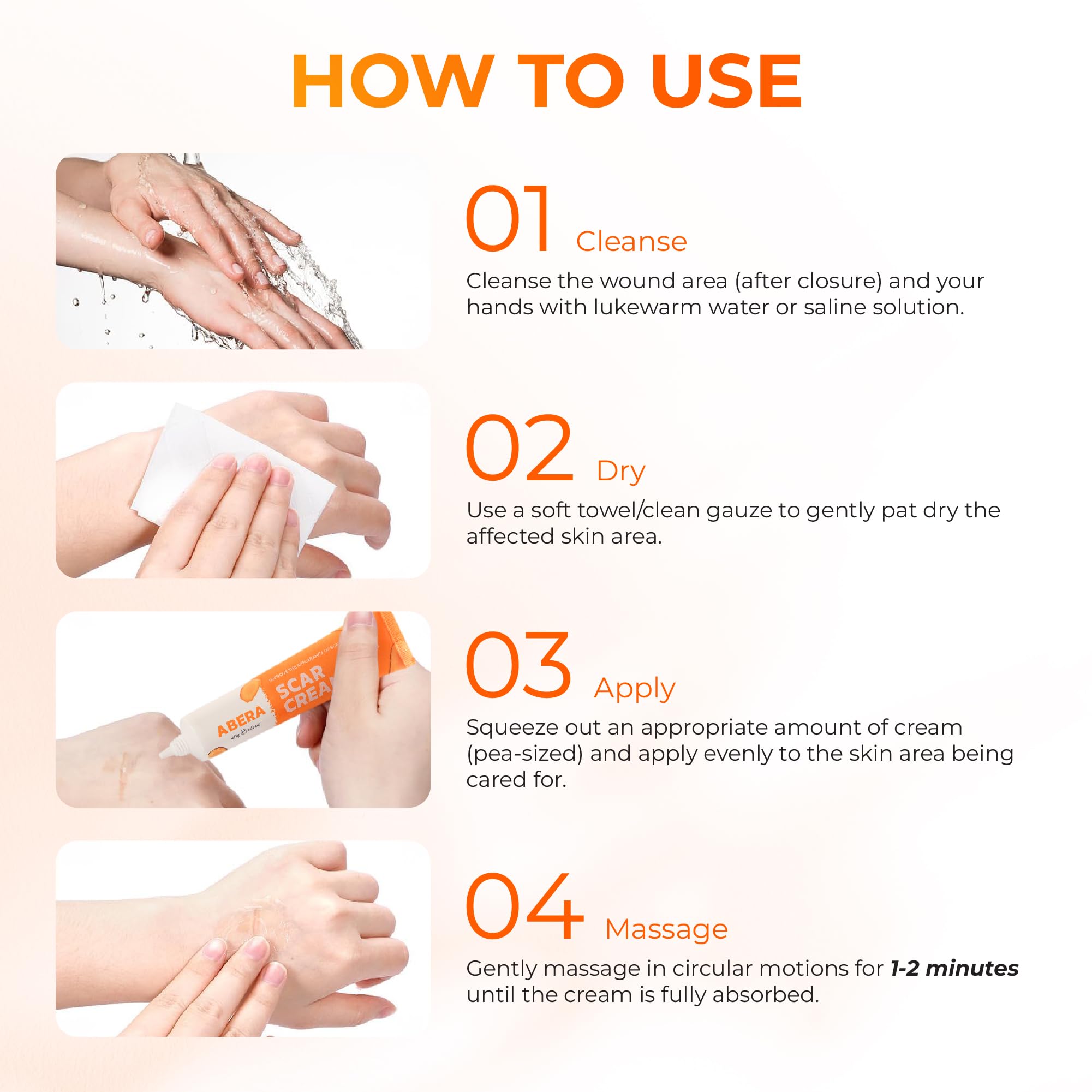 ABERA Scar Cream Upgrade – Skin Regeneration & Repair Cream for Wounds, Scratches & Irritated Skin (1.41 oz)