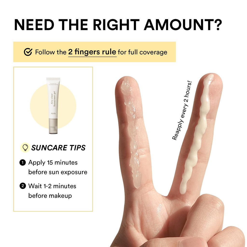 Abib Airy Clear Sunscreen Gel SPF30 – Semi-Matte, No White Cast, Pore-Refining Primer