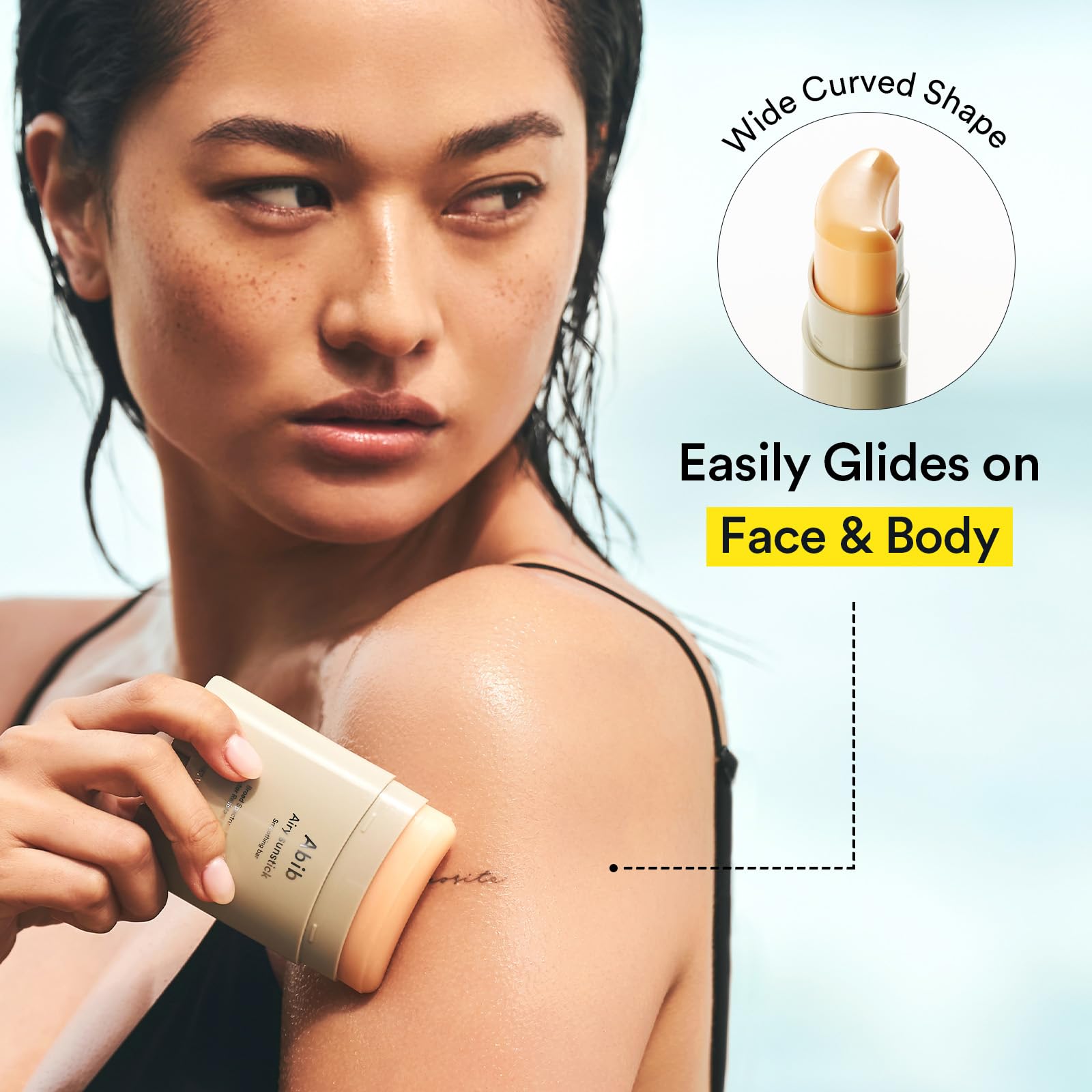 Abib Airy Sunstick Protection Bar DUO SPF50+ – Semi-Matte, Water-Resistant Sunscreen Stick (1.62 oz / 46 g)