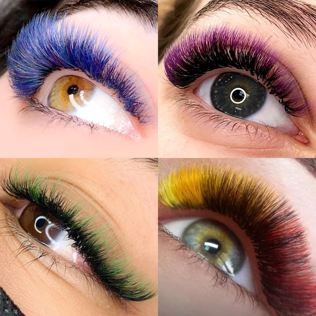 ABONNIE Colored Premade Lash Fans – 400pcs Mix Colors, 6D 15mm C Curl
