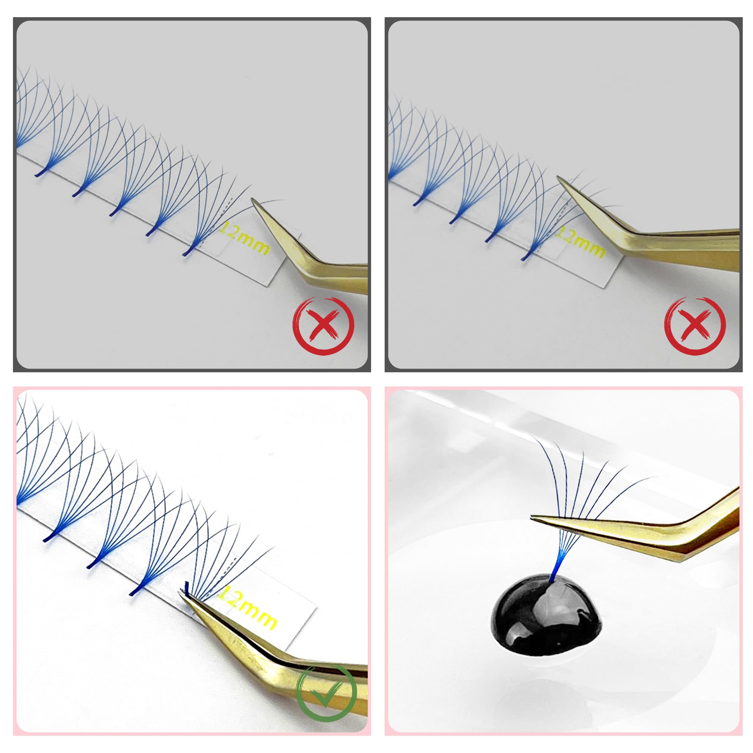 ABONNIE Colored Premade Lash Fans – 400pcs Mix Colors, 6D 15mm C Curl