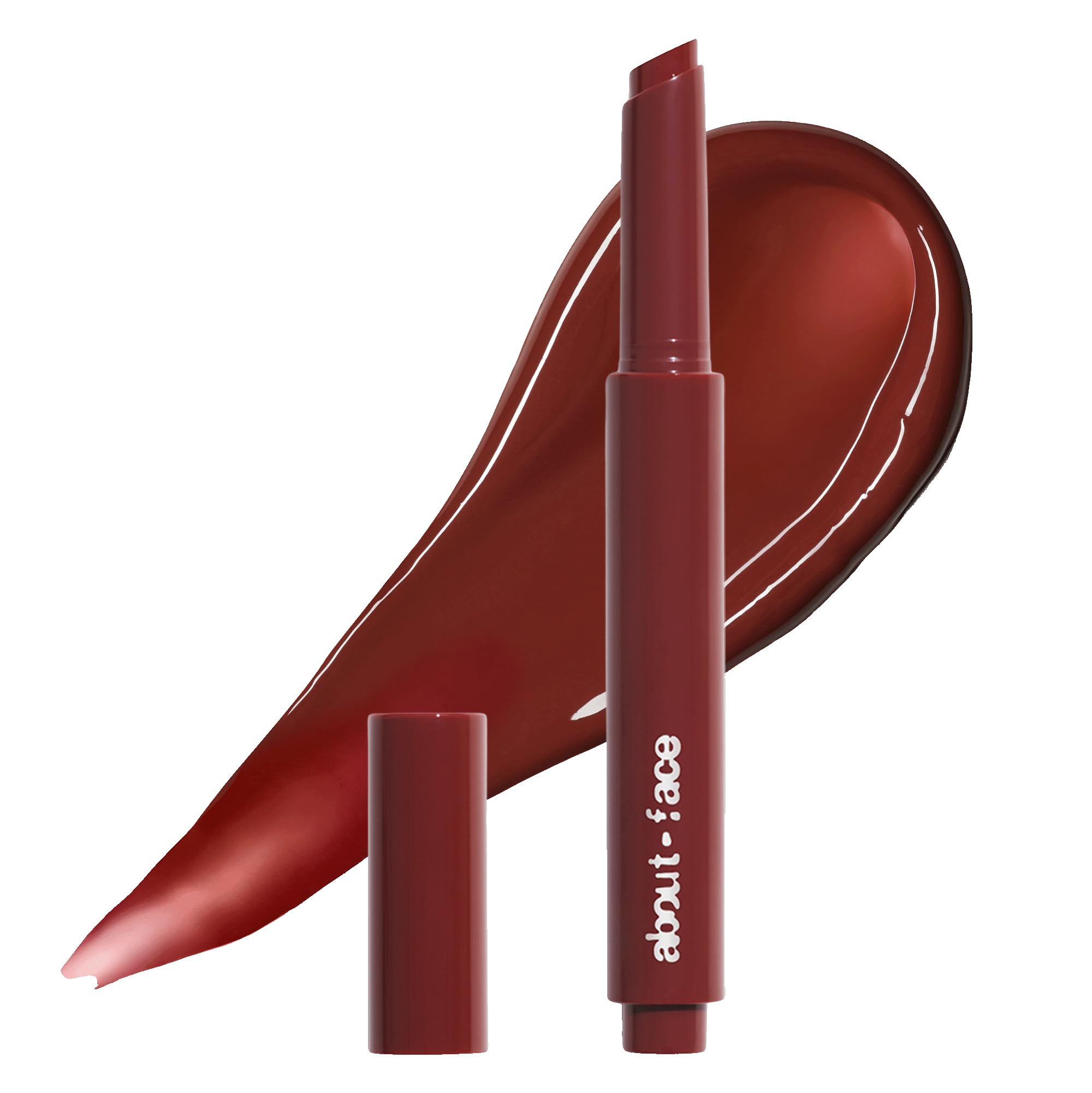 about-face Cherry Pick Lip Color Butter – High-Shine, Hydrating Lip Balm with Pomegranate Flower Extract & Cherry Butter – Vegan, Cruelty-Free, Clean Beauty – 0.06 oz (The Cranberries – Spiced Wood)