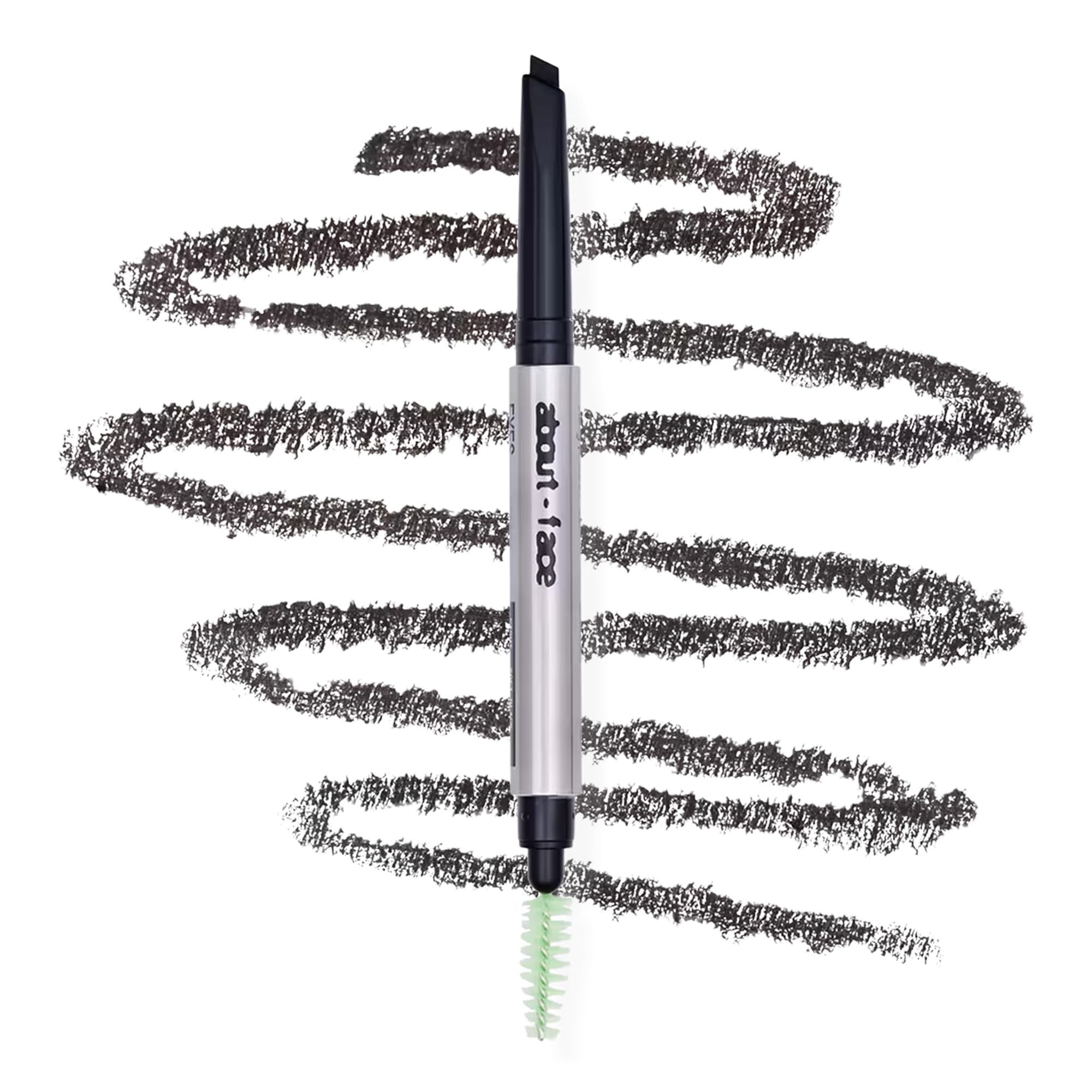 about-face Brow Artist: Long-Wear Brow Pencil with Built-In Spoolie – Clean, Vegan, Cruelty-Free – 0.007 oz – Eight – Soft Black