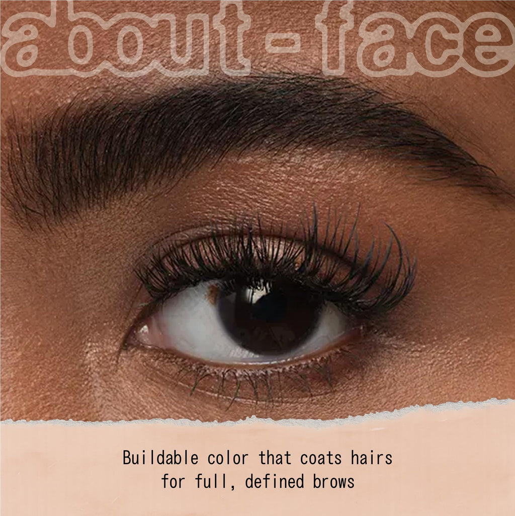 about-face Brow Artist: Long-Wear Brow Pencil with Built-In Spoolie – Clean, Vegan, Cruelty-Free – 0.007 oz – Eight – Soft Black