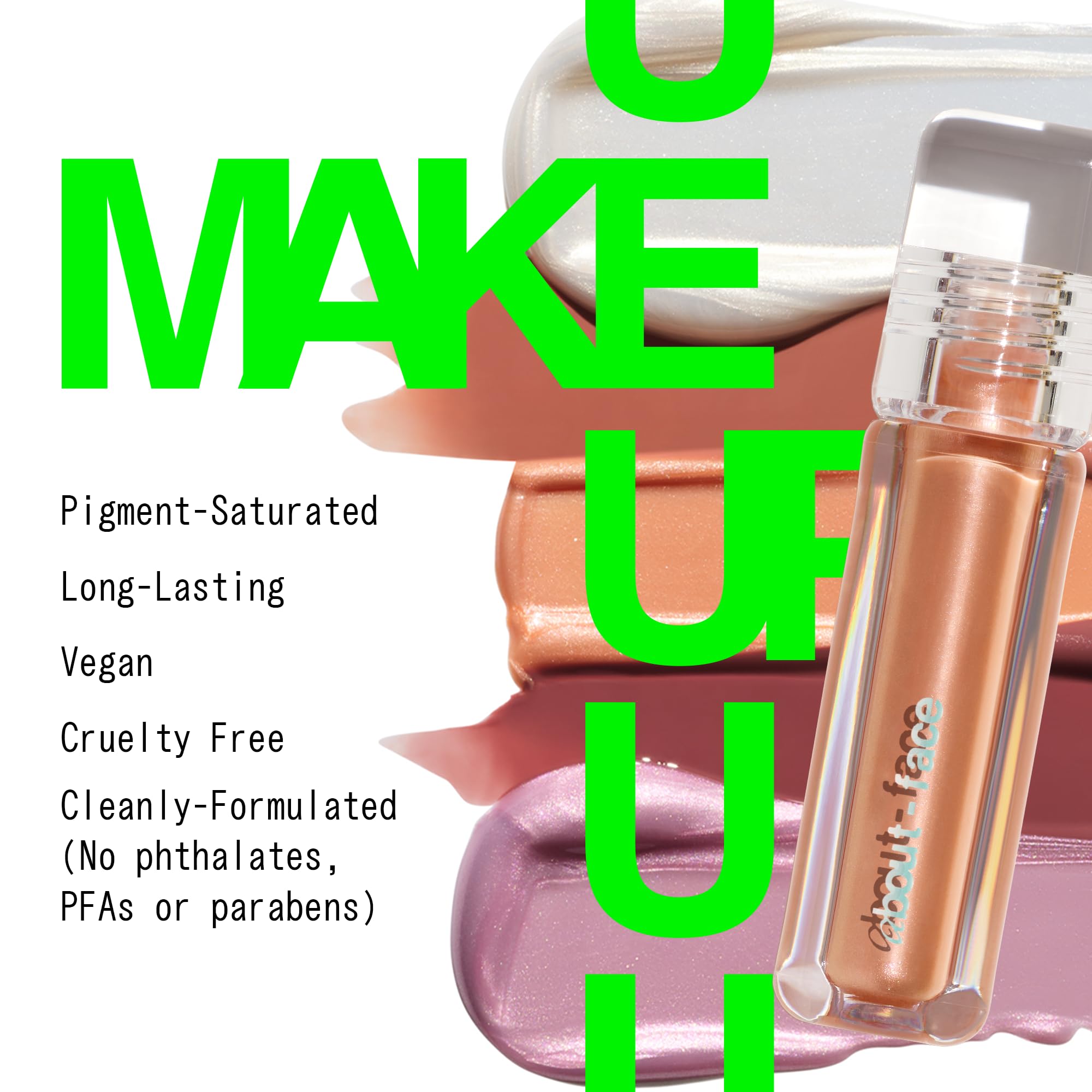 about-face Light Lock Lip Gloss Such Great Heights – High-Shine Lip Oil Gloss (Vegan, Cruelty-Free, 0.21 oz, Shimmering Pale Peach)