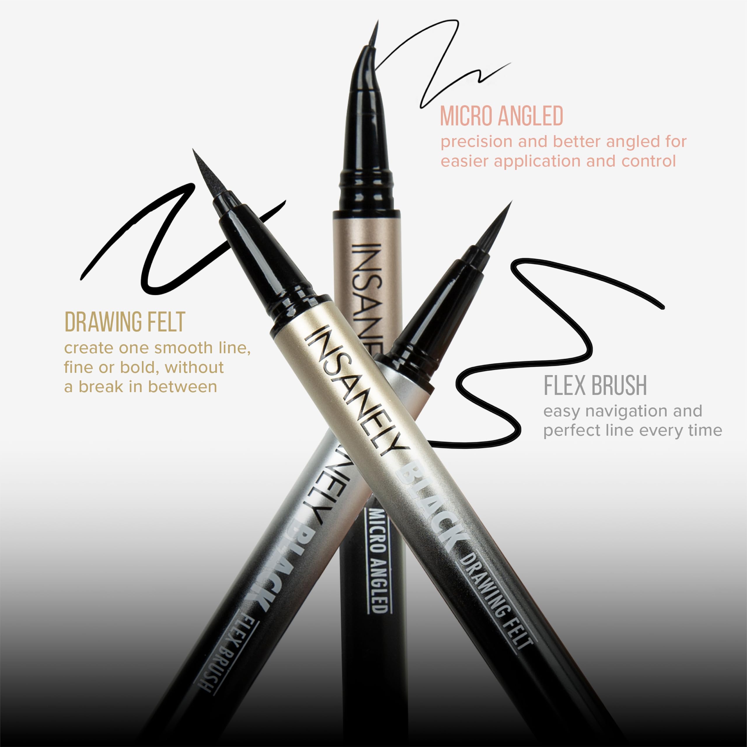 Absolute New York Insanely Black Flex Brush Liquid Eyeliner | Waterproof & Smudgeproof