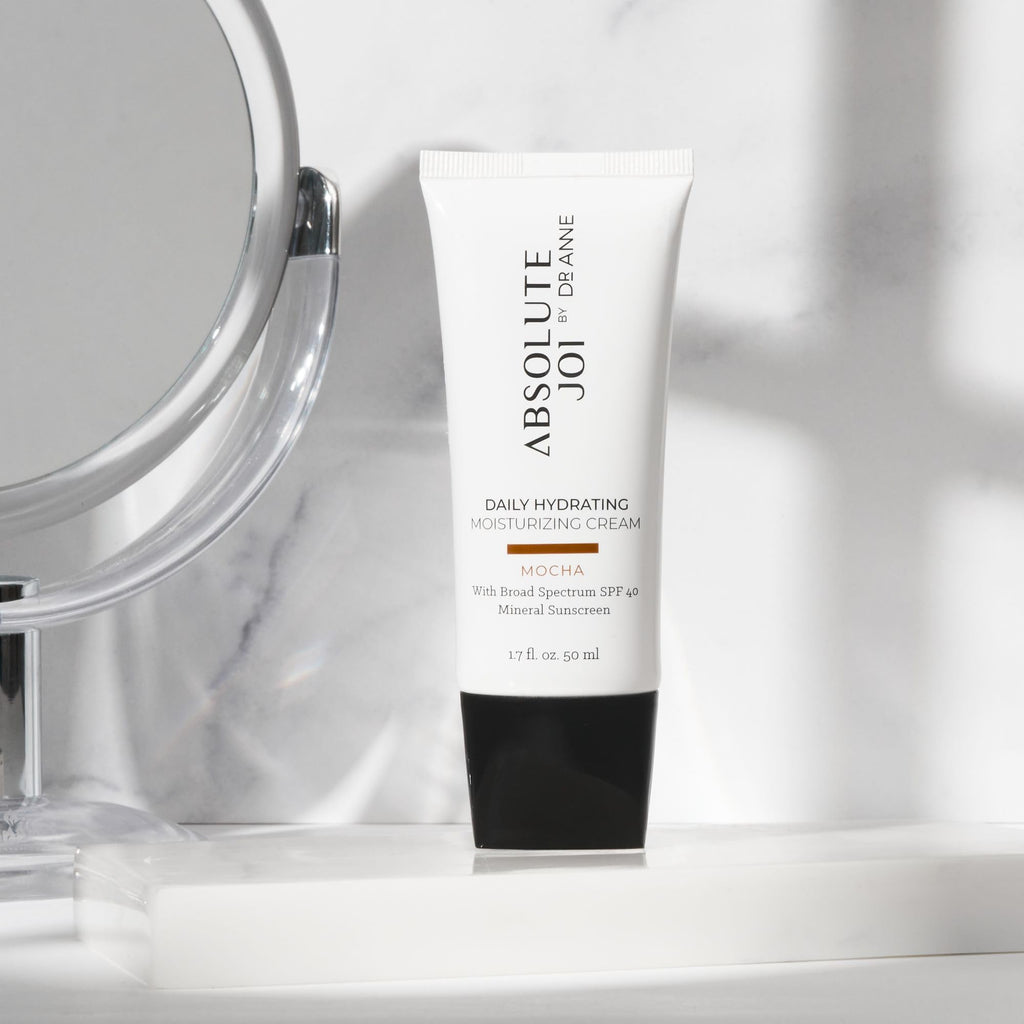 AbsoluteJOI Daily Hydrating Moisturizing Cream SPF 40 – Fragrance-Free Tinted Mineral Sunscreen (Two Sheer Tints) – 1.7 oz