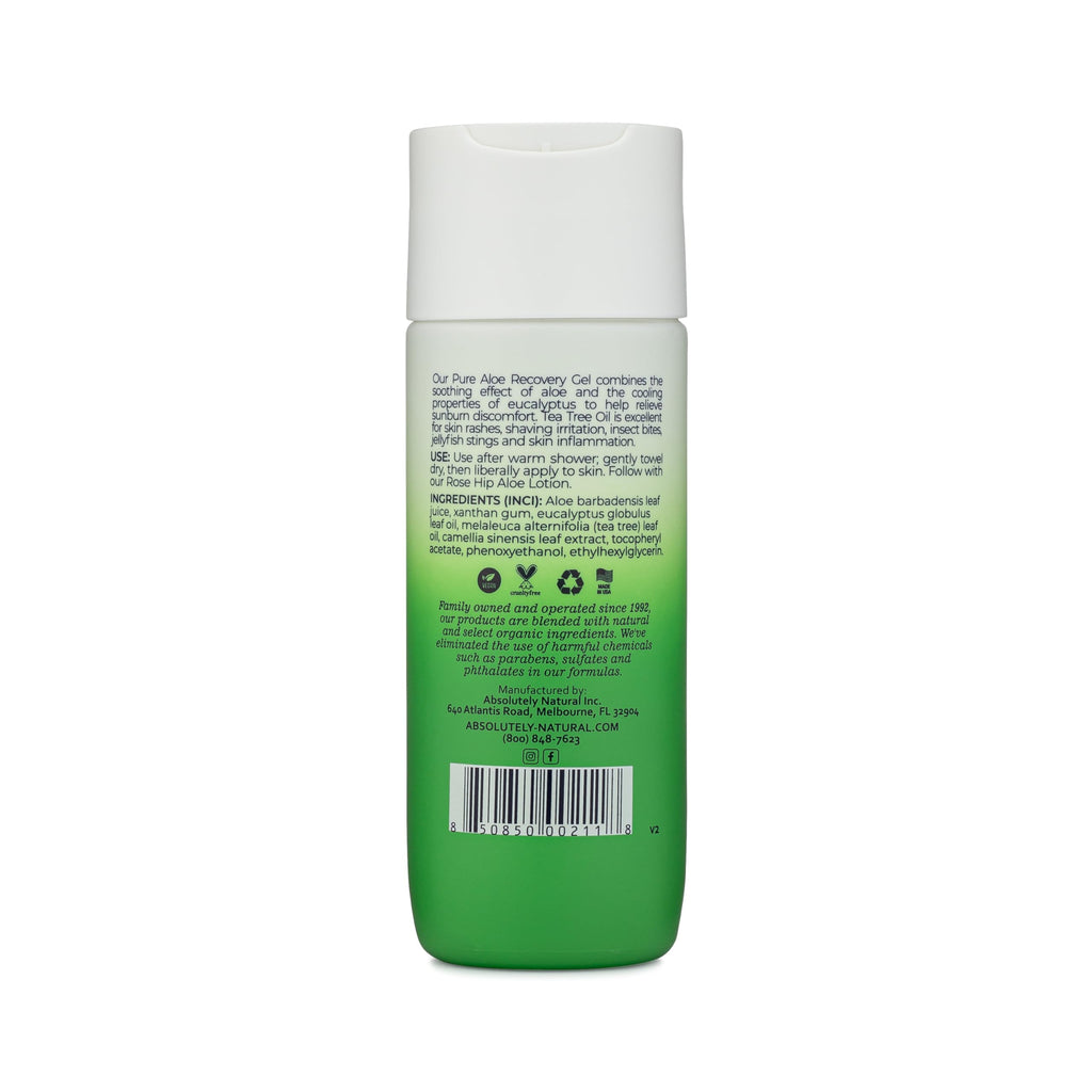 Absolutely Natural | 100% Pure Aloe Vera Cooling Gel for Sunburn Relief & Skin Comfort (6 oz)