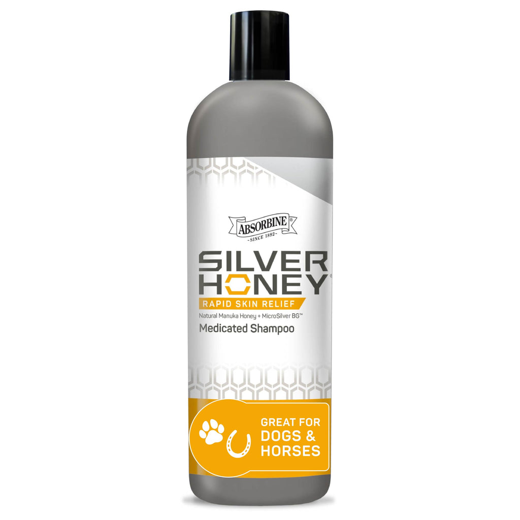 Absorbine Silver Honey Rapid Skin Relief Medicated Shampoo – Vet-Developed, Manuka Honey & MicroSilver BG, 16 fl oz
