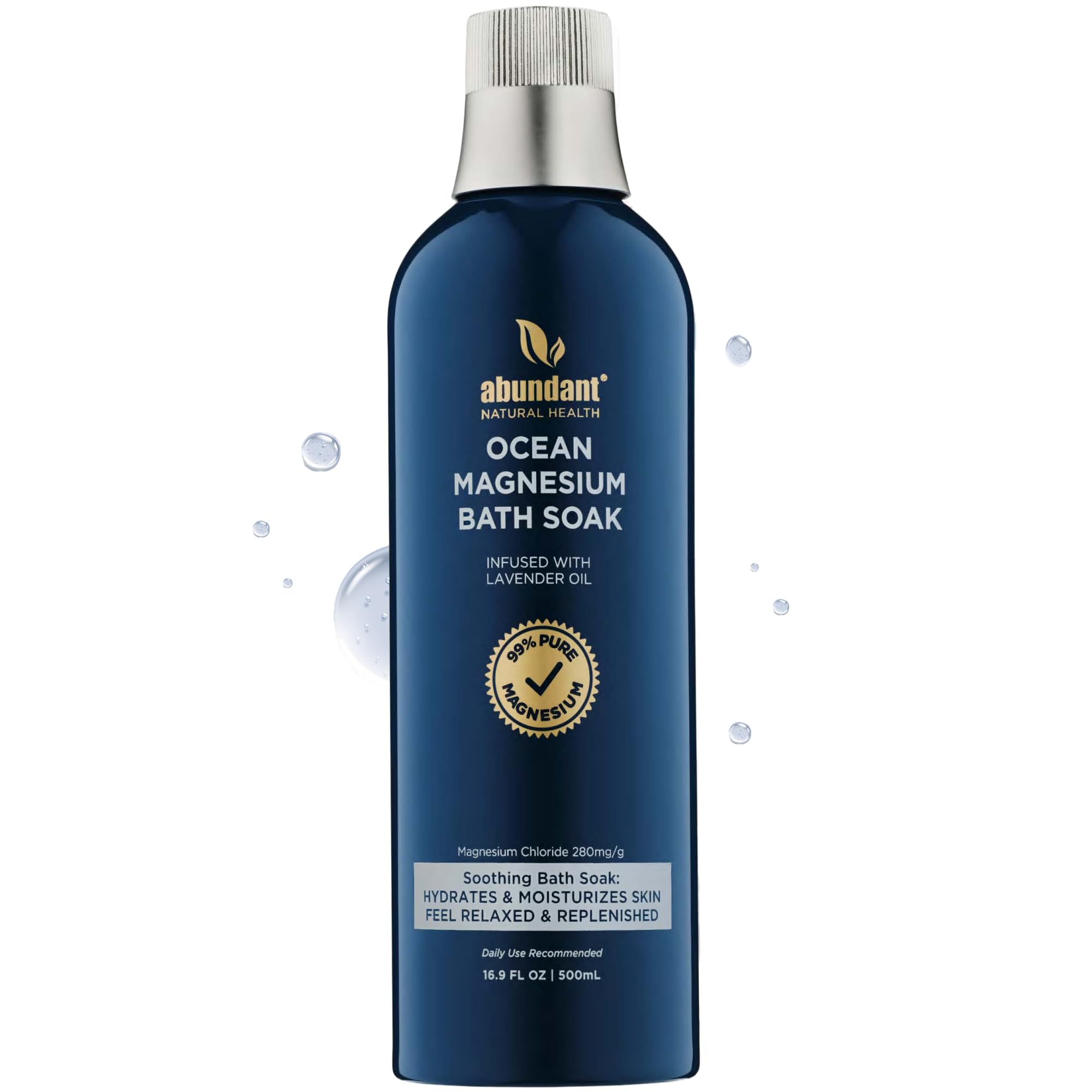 Abundant Natural Health Ocean Magnesium Bath Soak with Lavender – Hydrate, Soothe & Relax, 500mL
