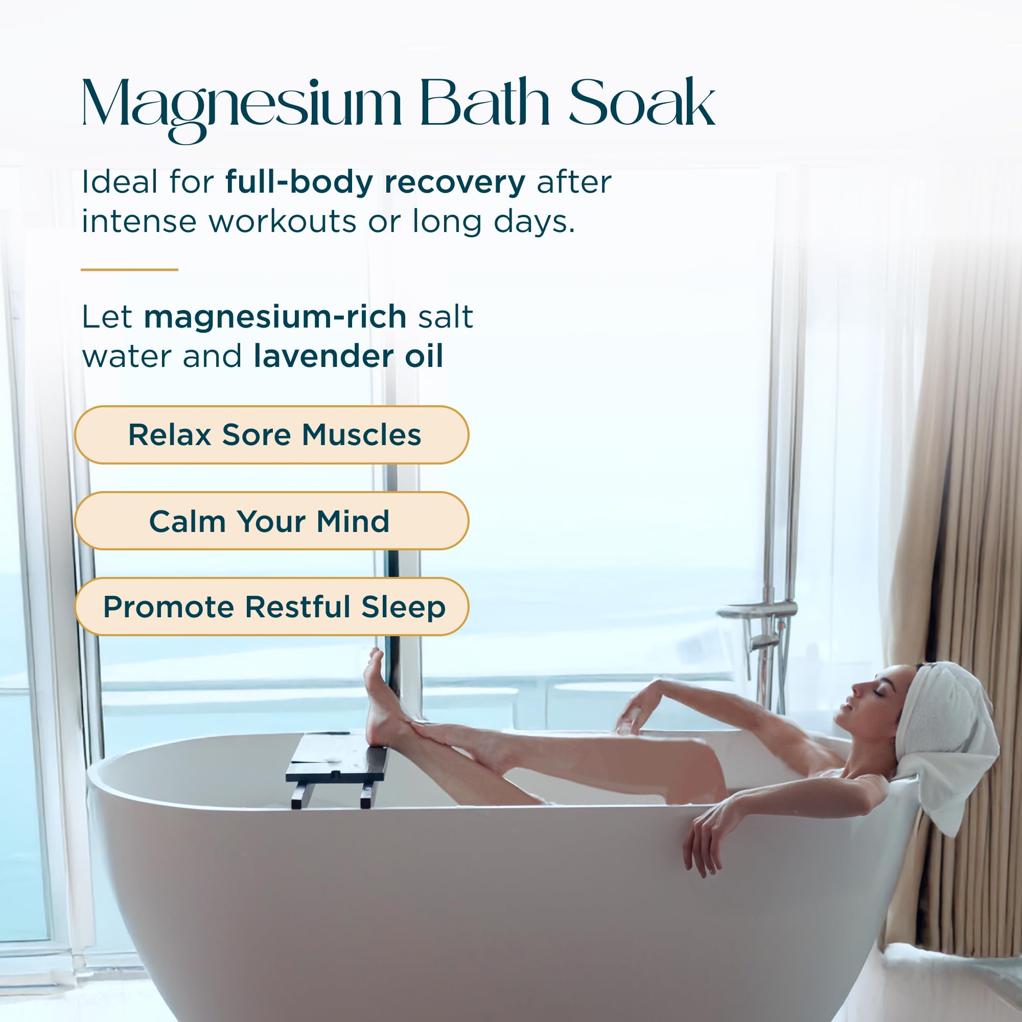 Abundant Natural Health Ocean Magnesium Bath Soak with Lavender – Hydrate, Soothe & Relax, 500mL