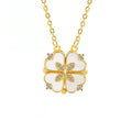 Net Red Clover Enamel Necklace Female
