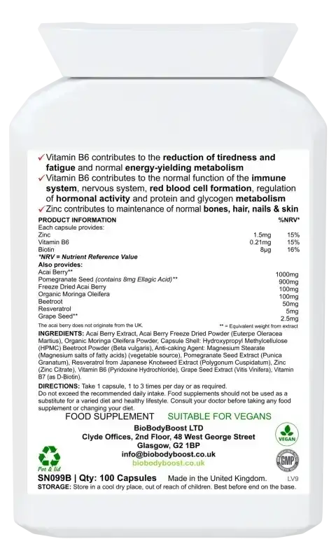 Acai Bio Complex | Berry Immunity & Antioxidant Supplement UK