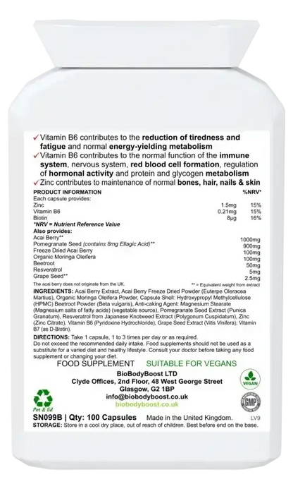 Acai Bio Complex | Berry Immunity & Antioxidant Supplement UK